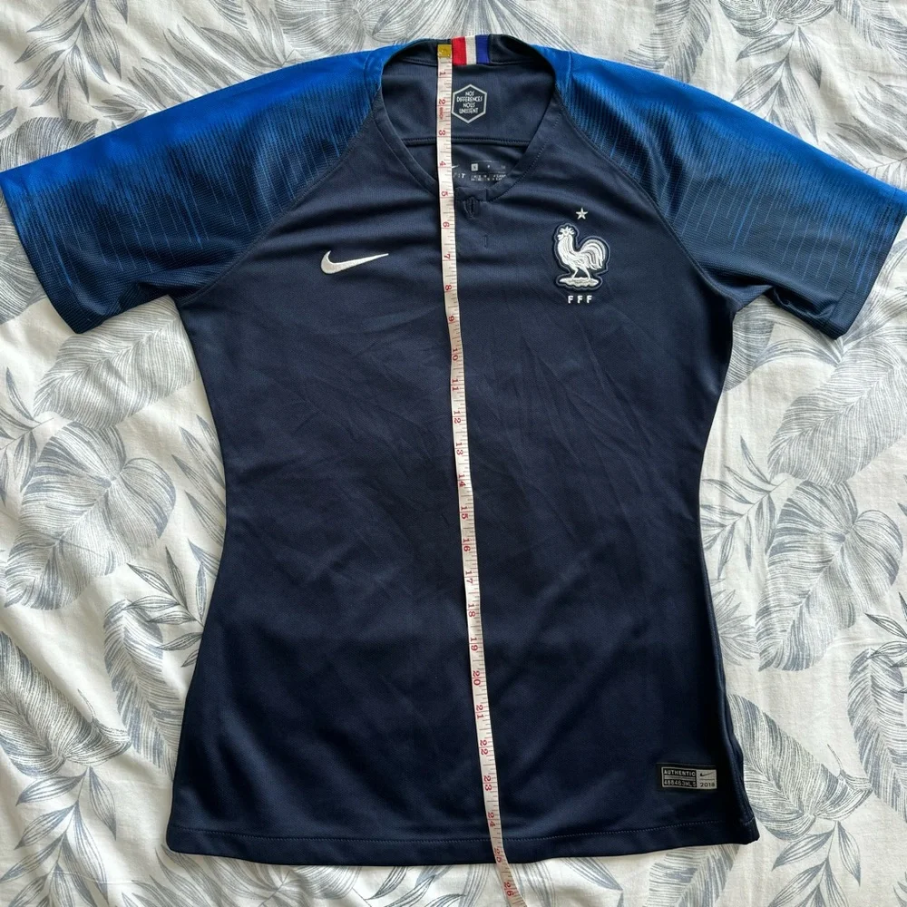 NIKE WOMEN'S FRANCE SOCCER  tee shirt jersey  navy blue size S - Picture 17 of 17